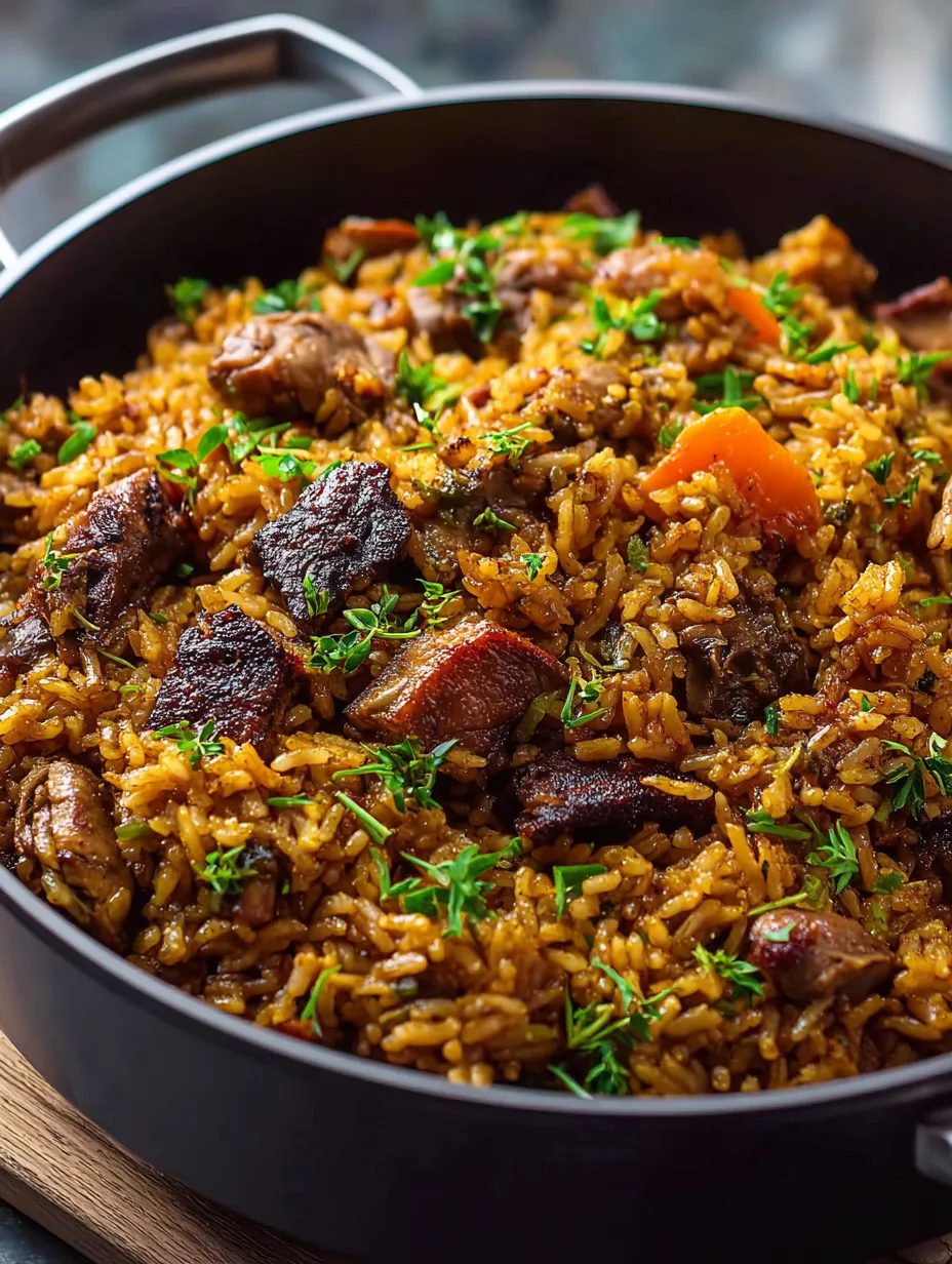 A bowl with meat and rice.