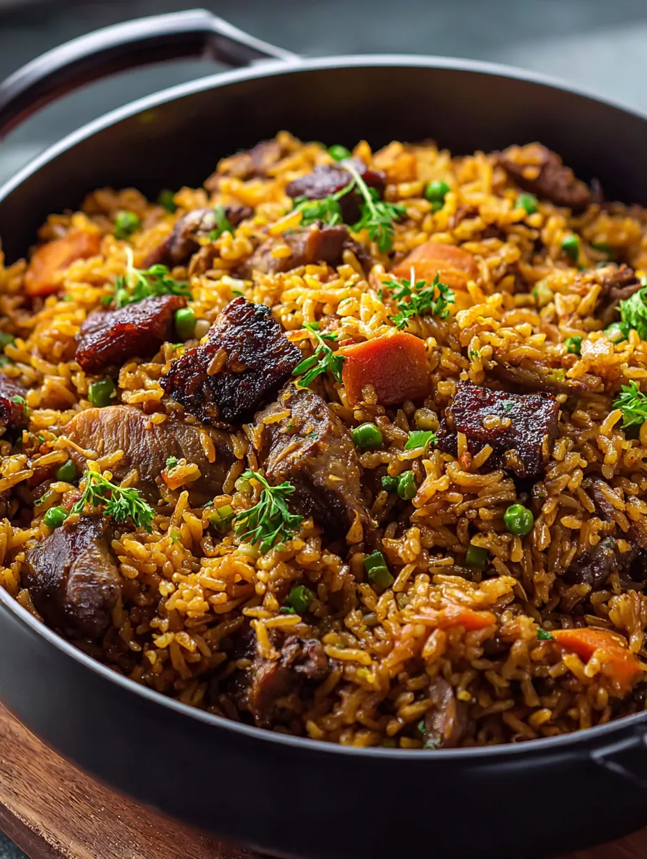 A bowl full of meat, vegetables, and rice.
