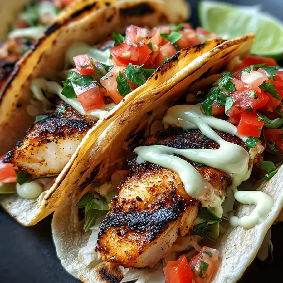 A taco loaded with white fish, tomatoes, and fresh toppings.