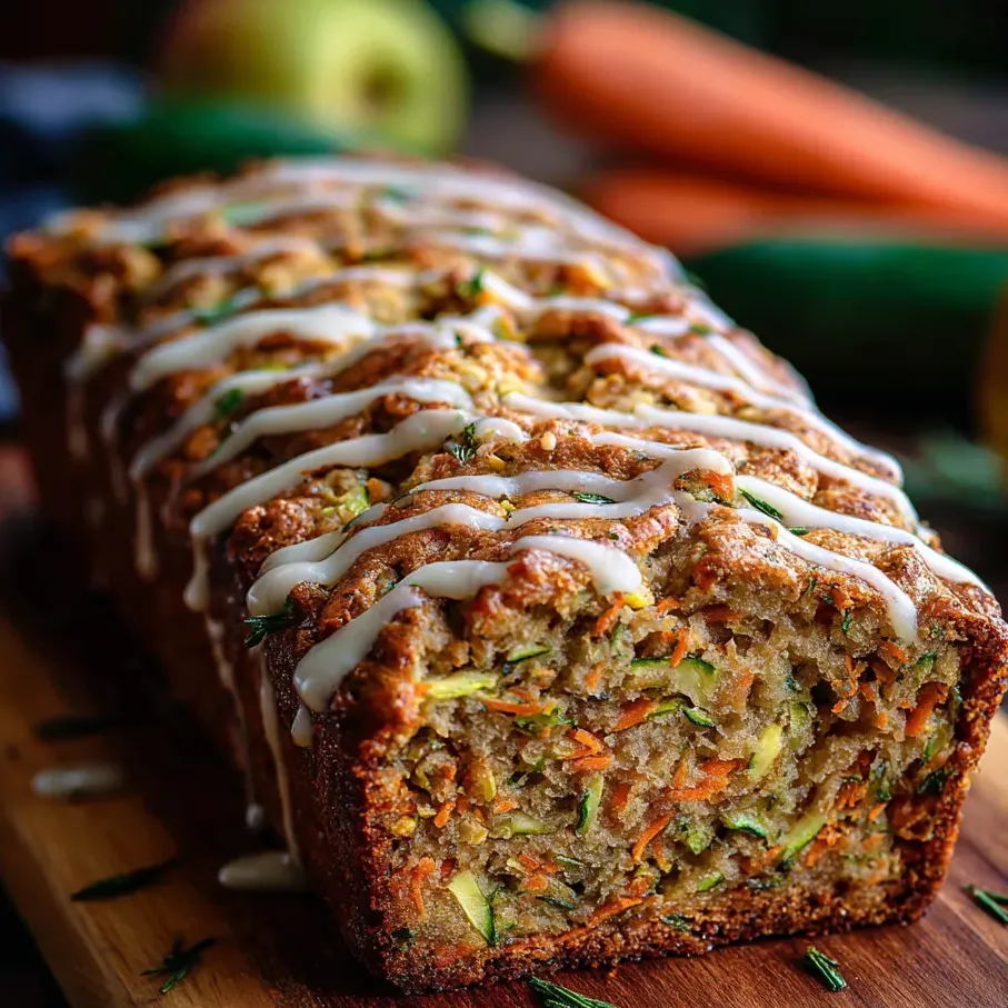 Bread loaf topped with carrots sitting out.