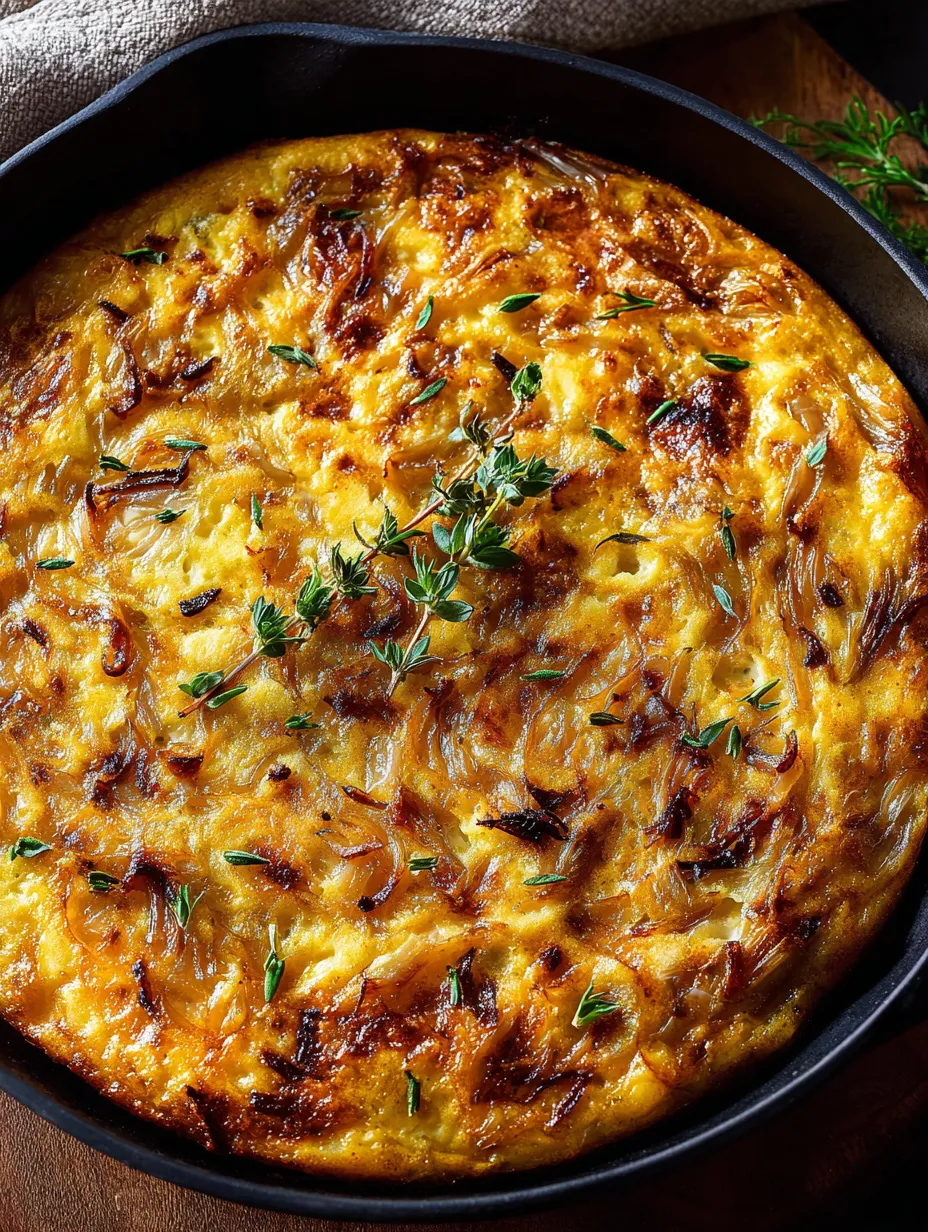 A close-up of a casserole topped with herbs.