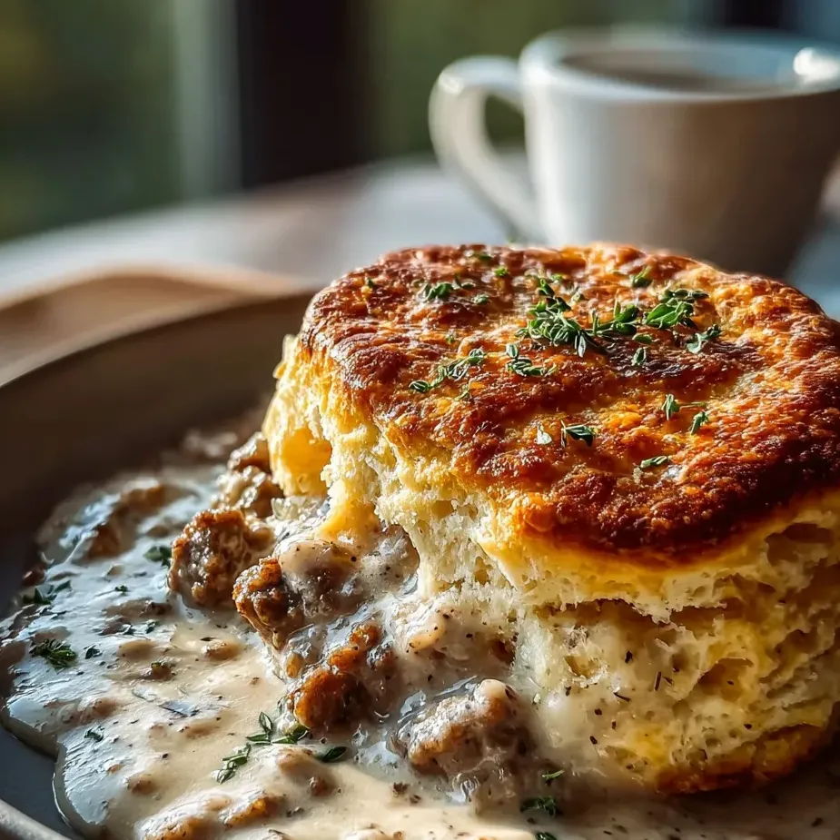 A biscuit-topped comfort meal on a plate.