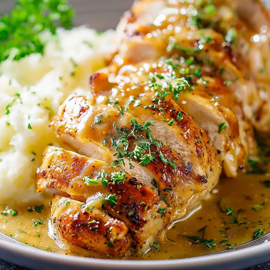 Chicken and potatoes served on a plate.