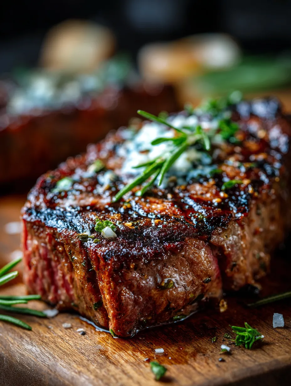 A steak topped with creamy white sauce.