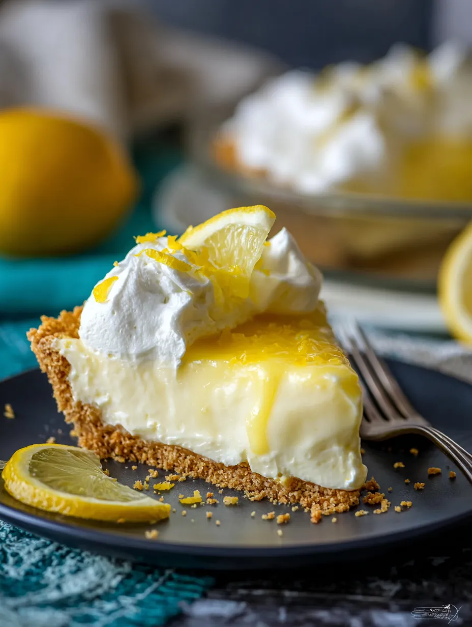 A lemon pie with toasted top and slice missing.