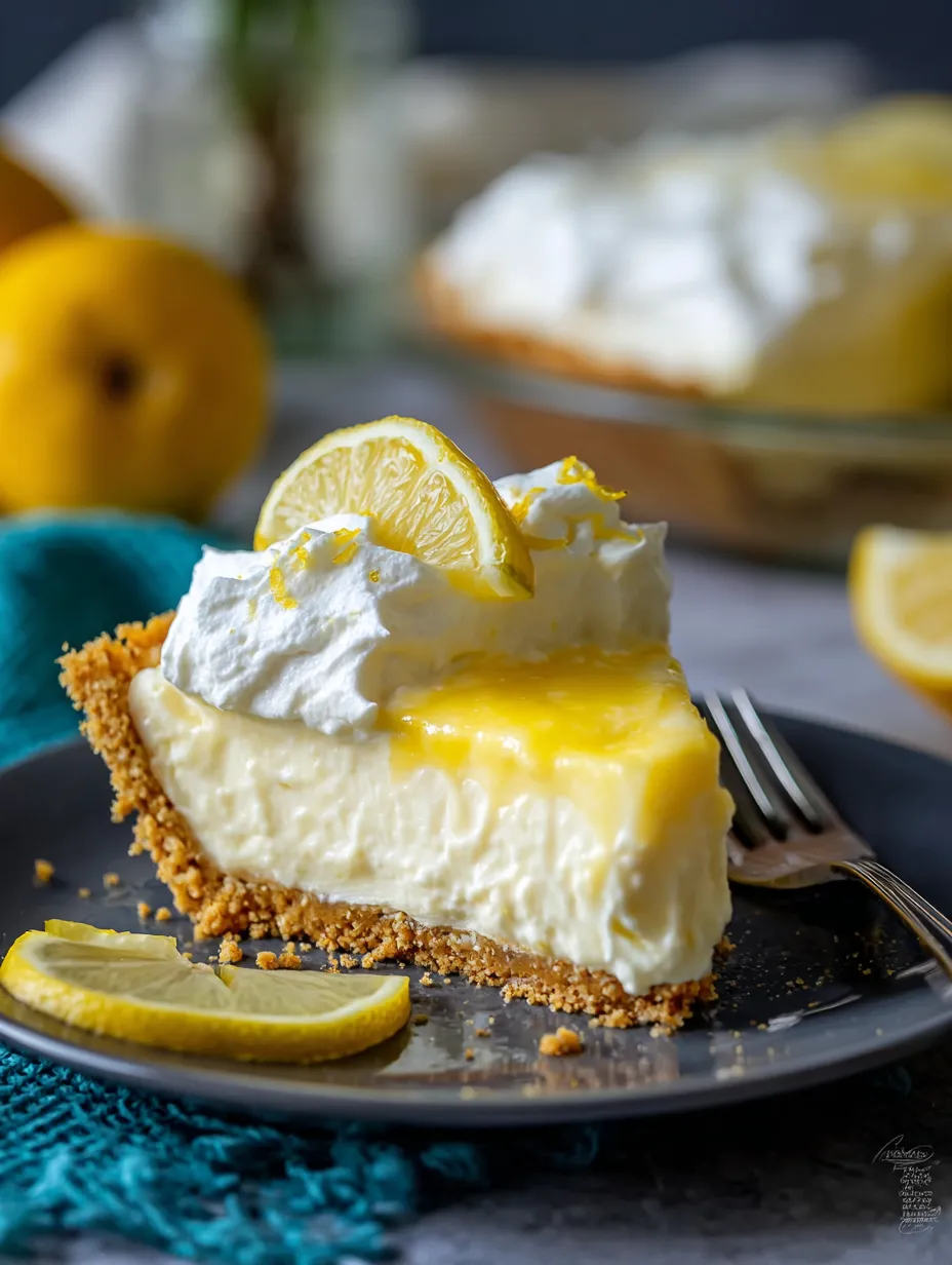 A wedge of lemon cheesecake next to a slice of lemon.