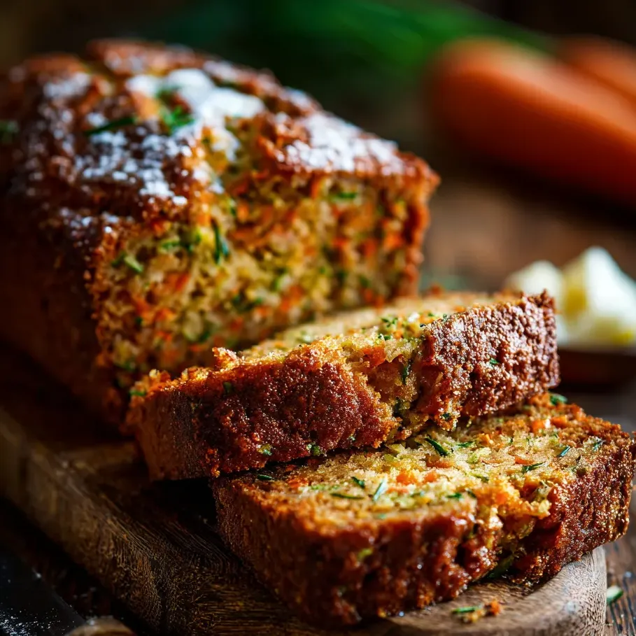 A slice of carrot bread sitting on a wooden table.