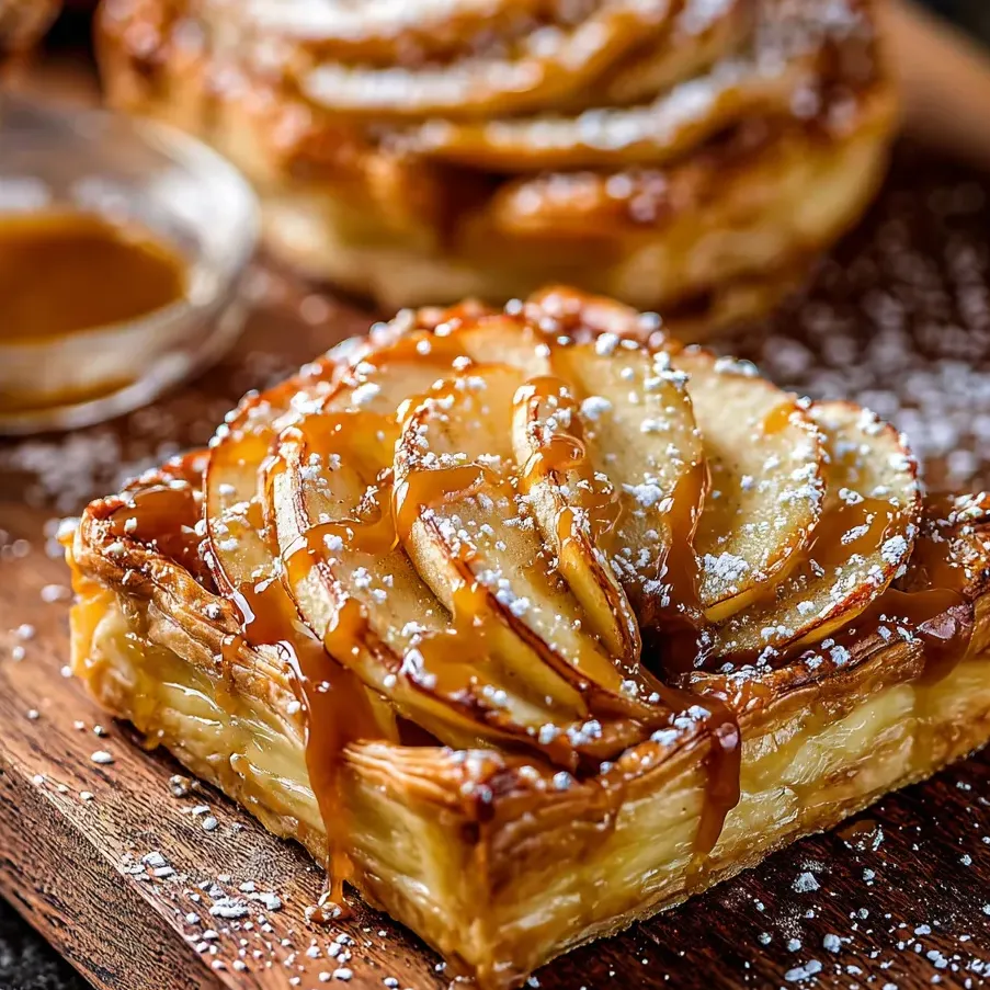Pastry covered in caramel sauce.
