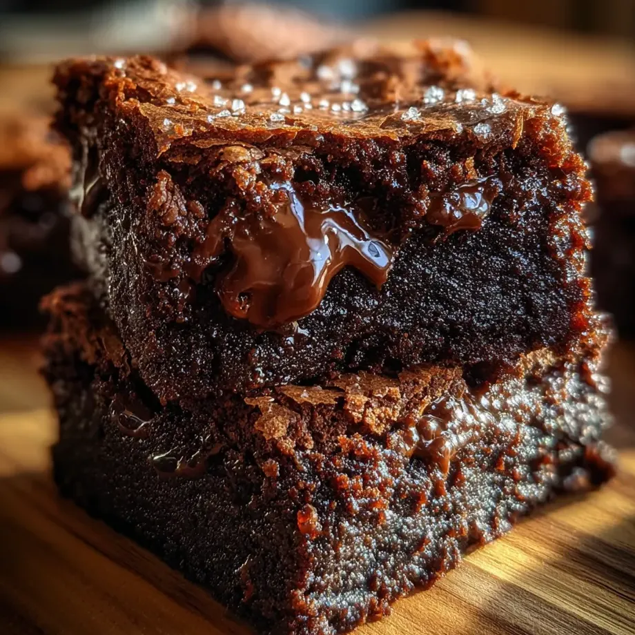 Up-close view of a gooey chocolate brownie.
