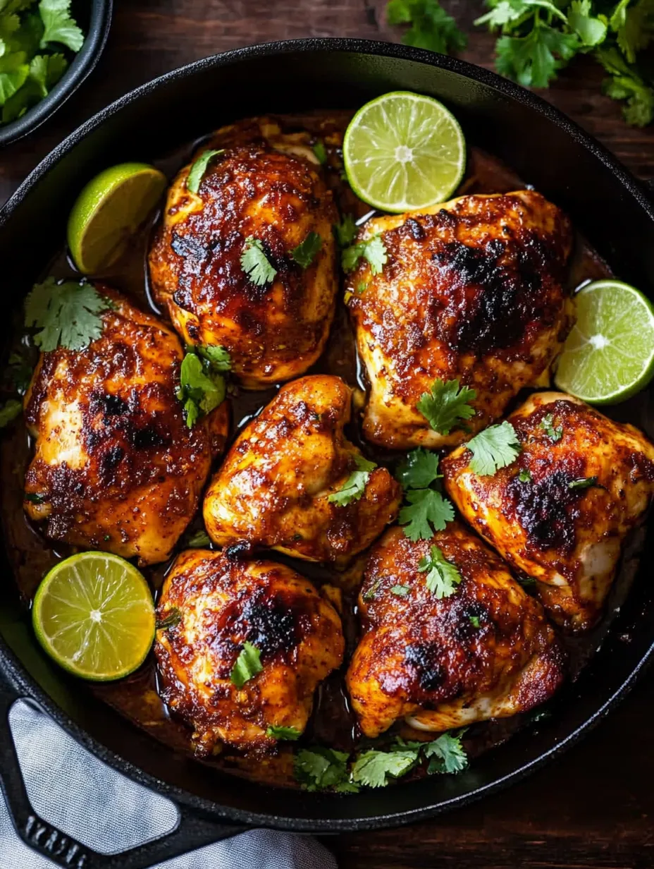 A bowl of chili lime chicken thighs recipe.
