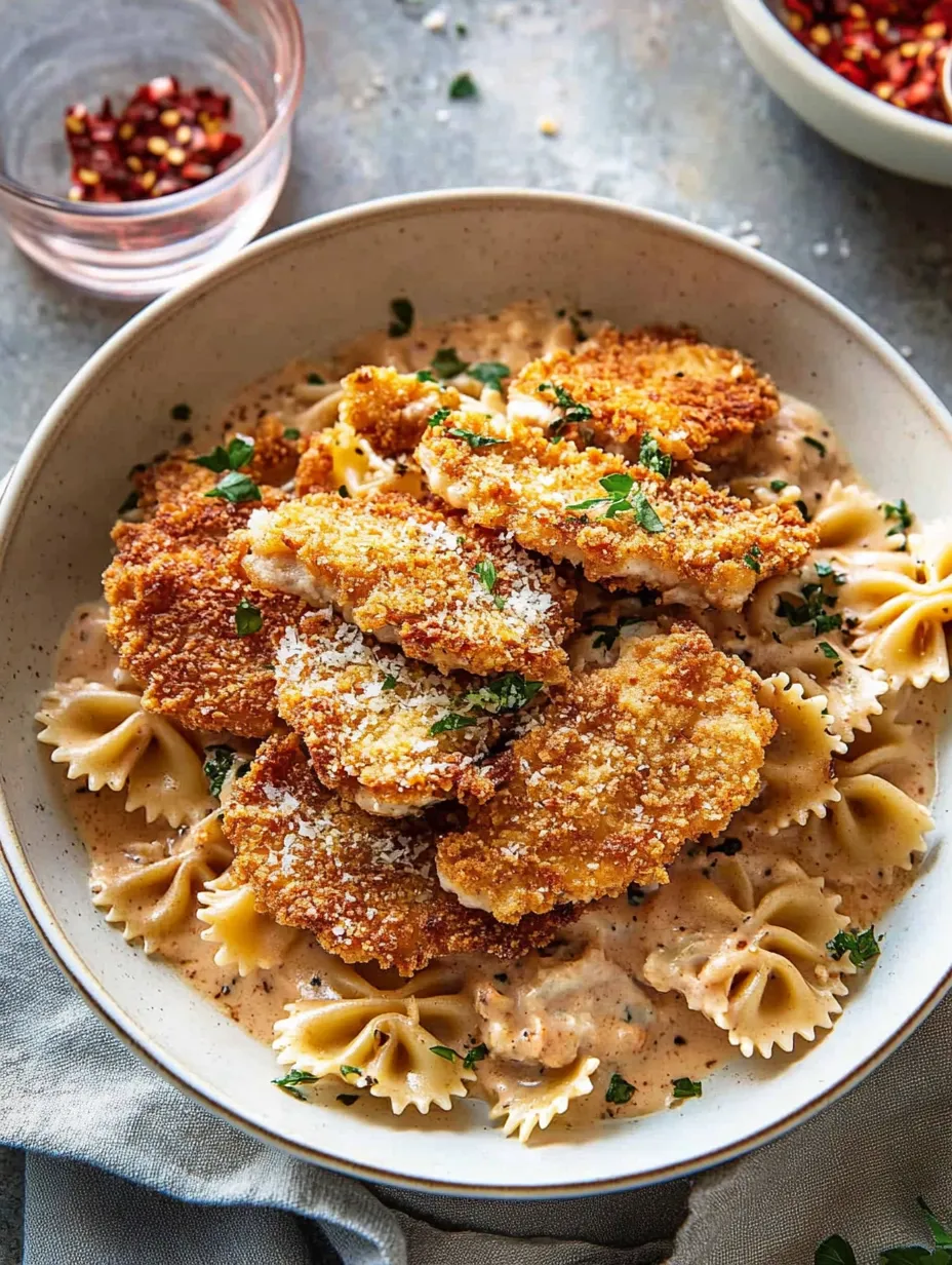 A bowl of chicken with Parmesan cheese.