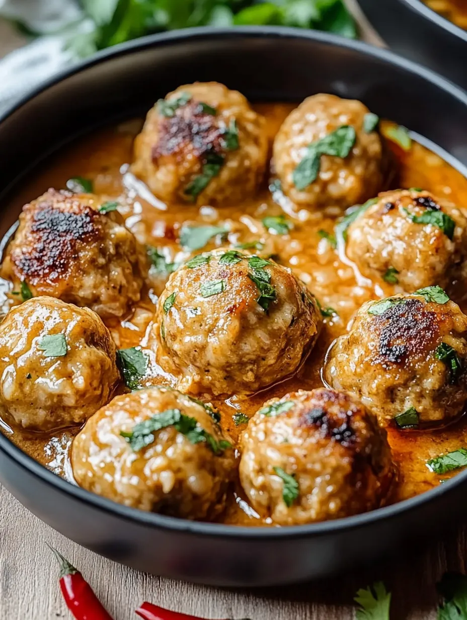 A bowl of meatballs in a brown sauce.