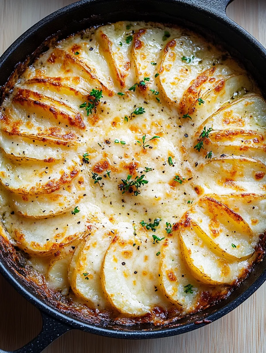A close up of a delicious potato gratin recipe.