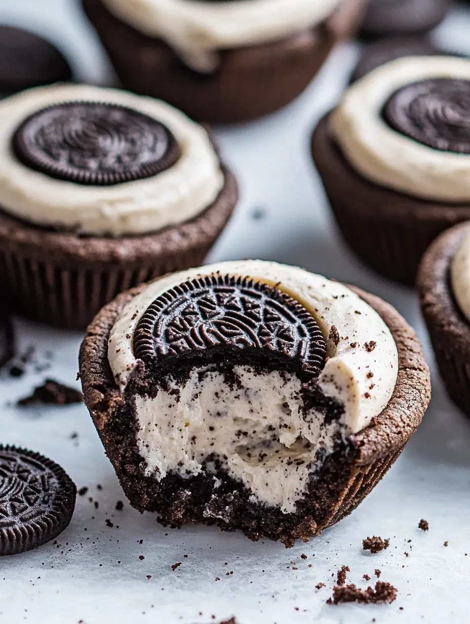 A close up of a delicious Oreo cheesecake cookie cup recipe.