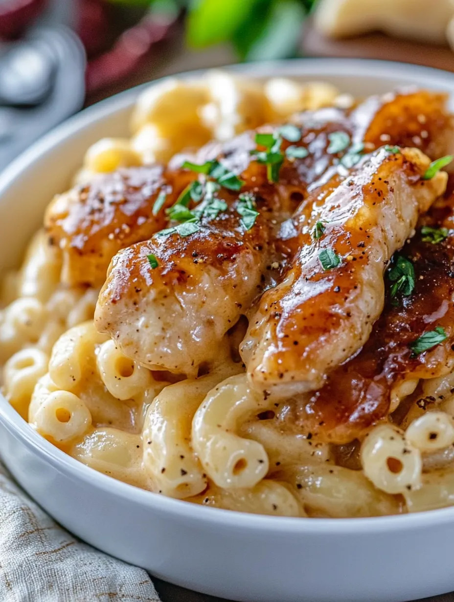 A bowl of Honey Pepper Chicken Mac.