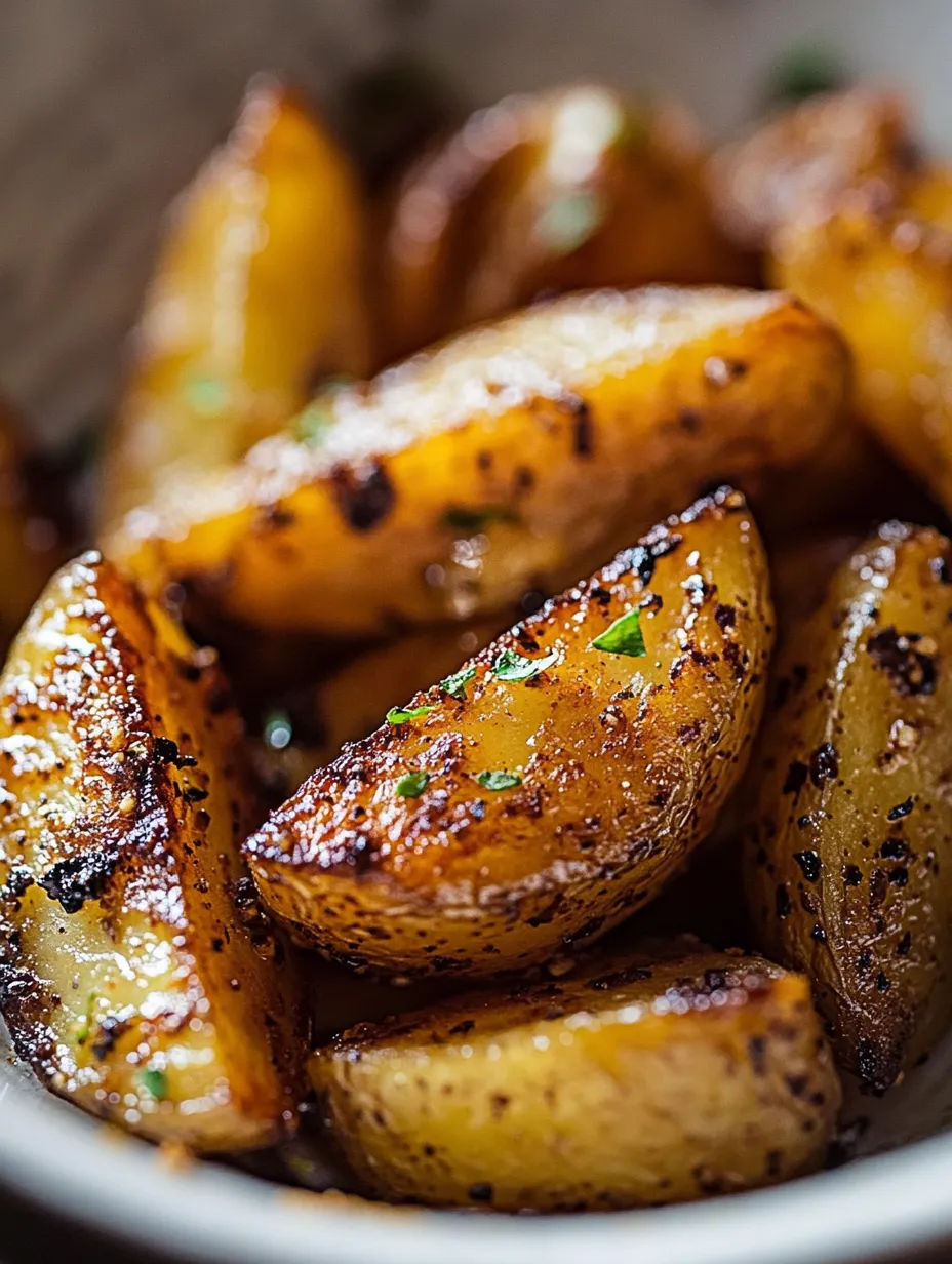 Golden chipotle potato wedges in a bowl.
