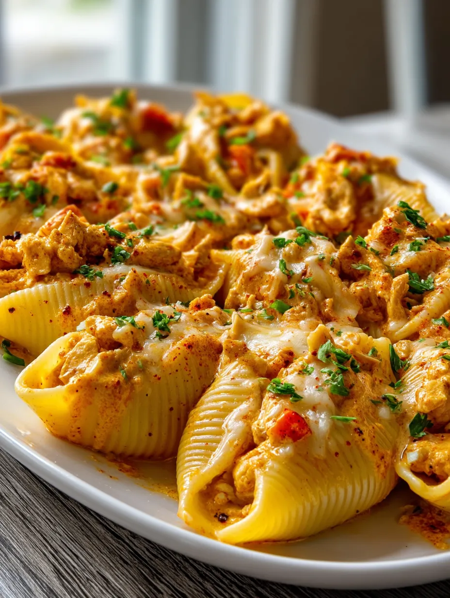 A plate of Creamy Cajun Chicken Shells.