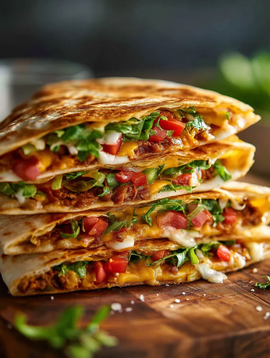 A tasty homemade version of the Crunchwrap Supreme packed with layers.