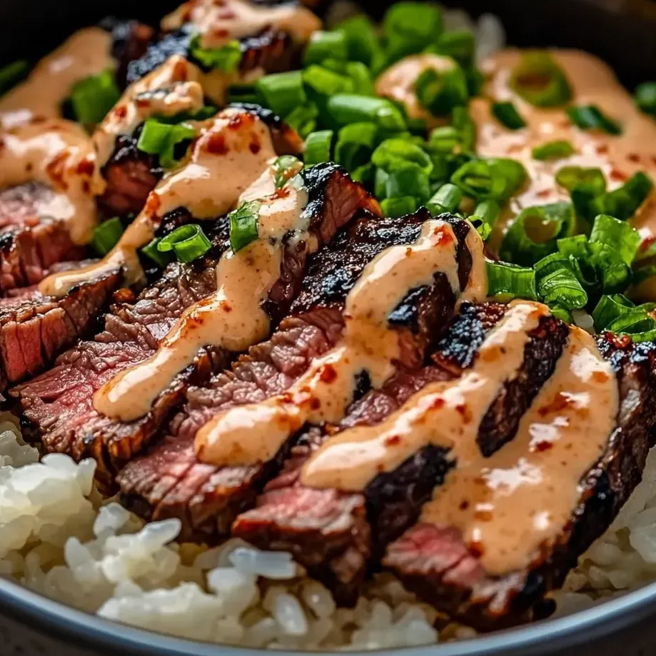 A serving of Korean BBQ steak with rice.
