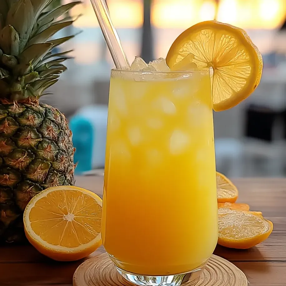You’ve got a glass of pineapple lemonade on the table.