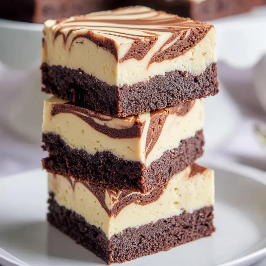 Triple-layered chocolate dessert bar.