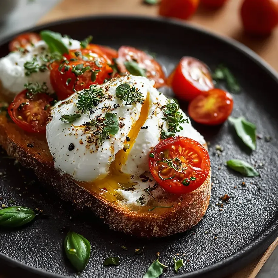Tomatoes and cheese piled on a plate, looking fresh and tasty.
