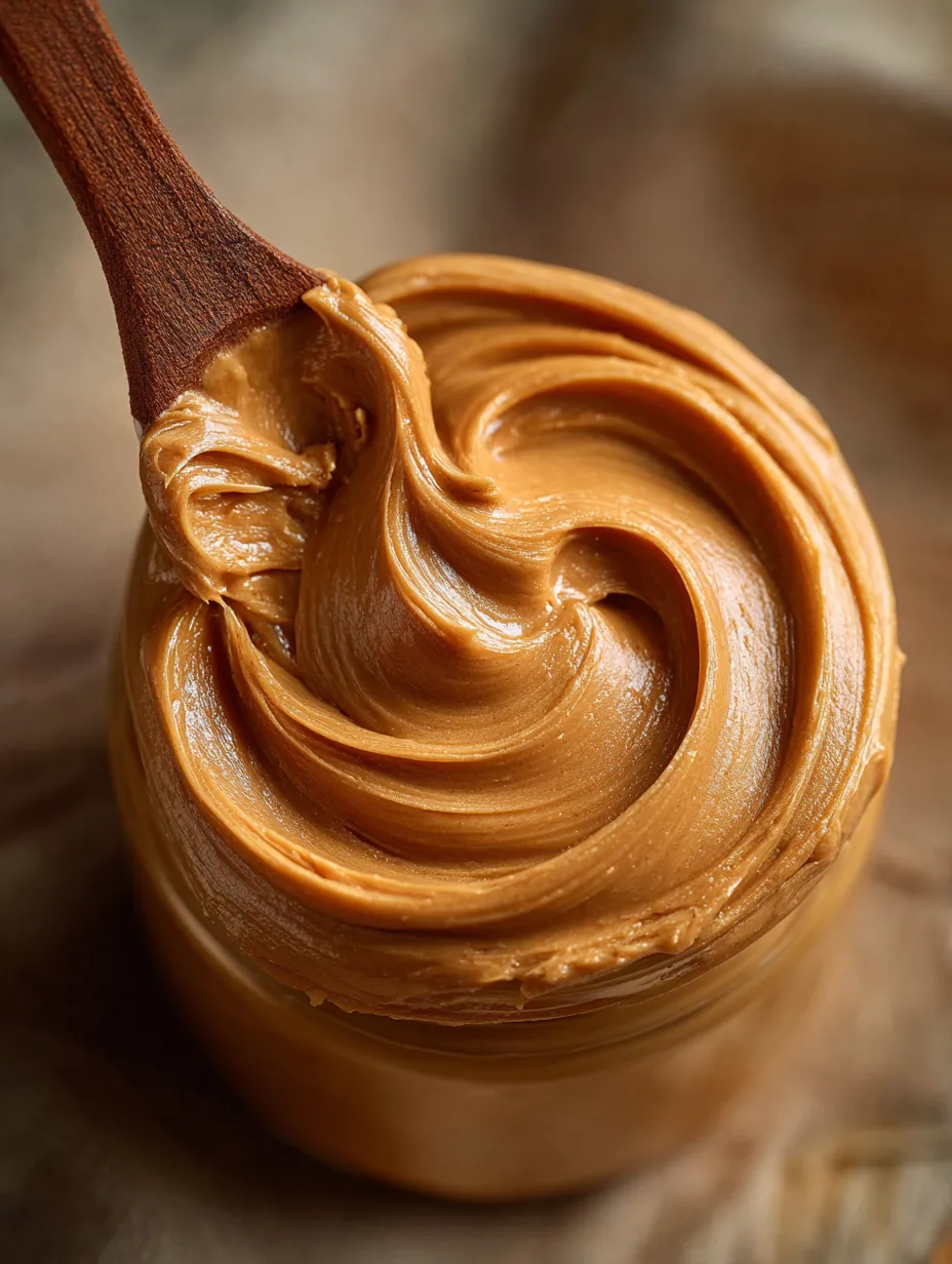 Peanut butter jar and a wooden spoon inside—ready for snacking!