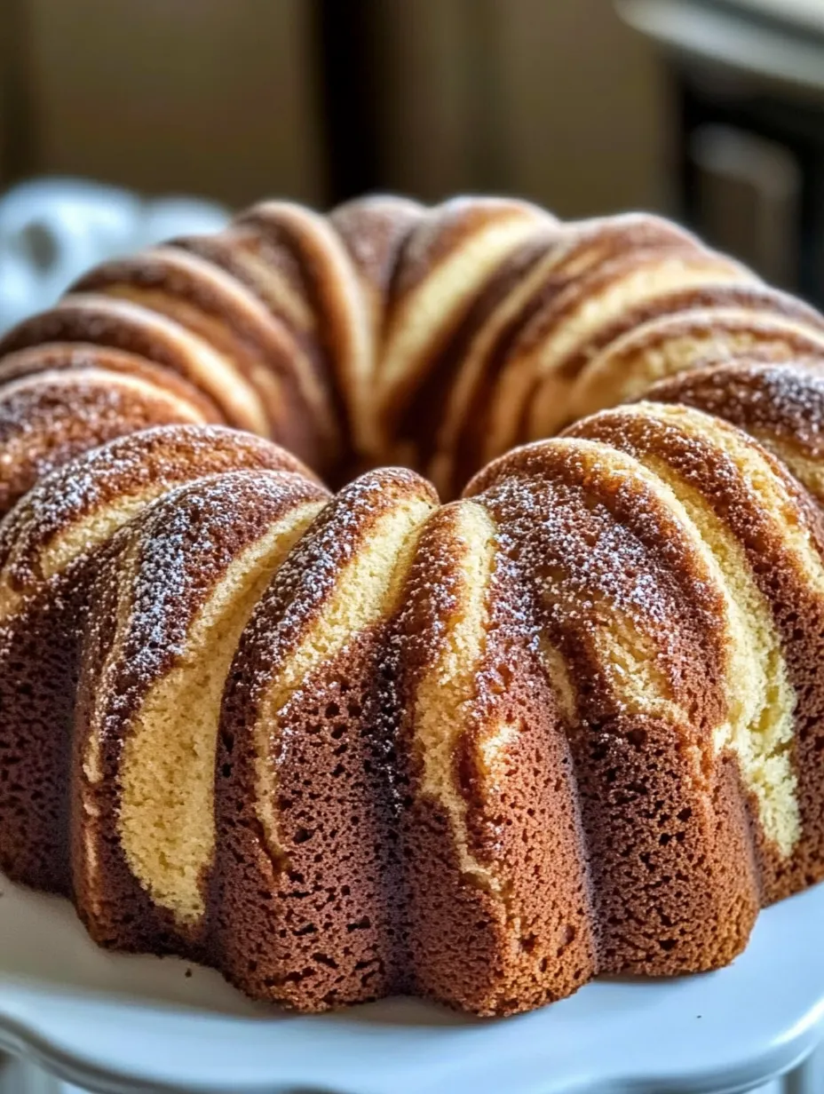 A cake with both light and caramel-colored frosting.