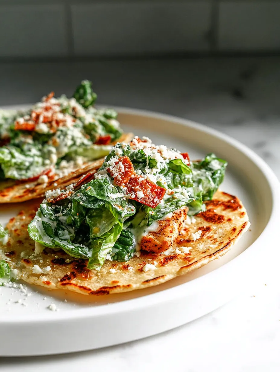 Two crunchy chicken tacos loaded with lettuce.