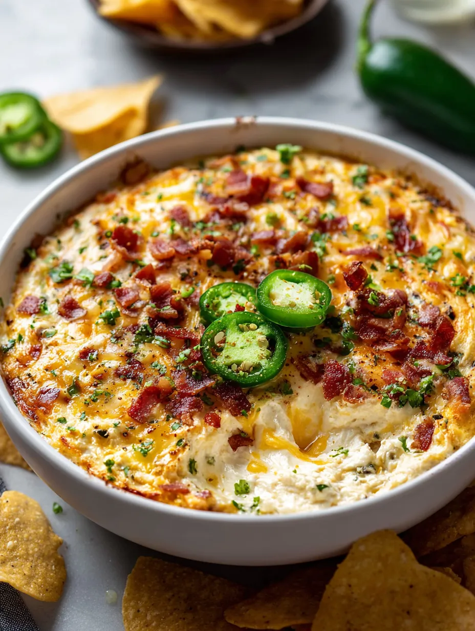 A serving bowl of topped food with jalapenos.