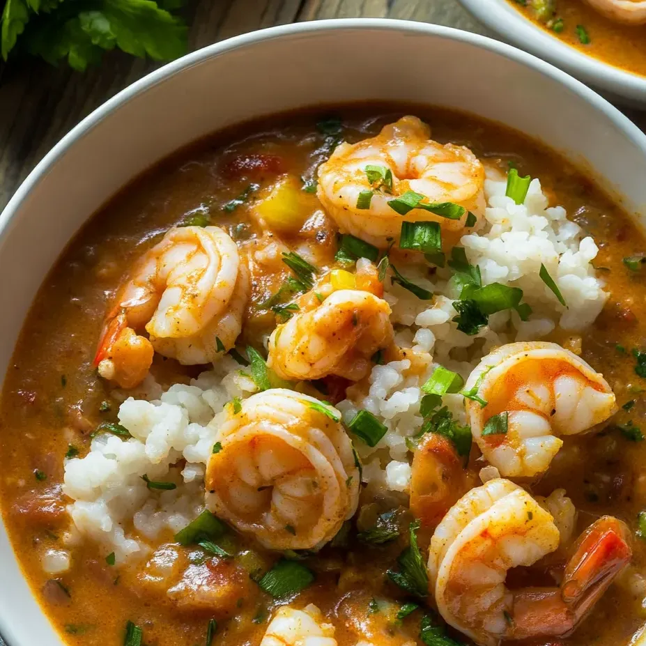Bowl filled with shrimp and rice.