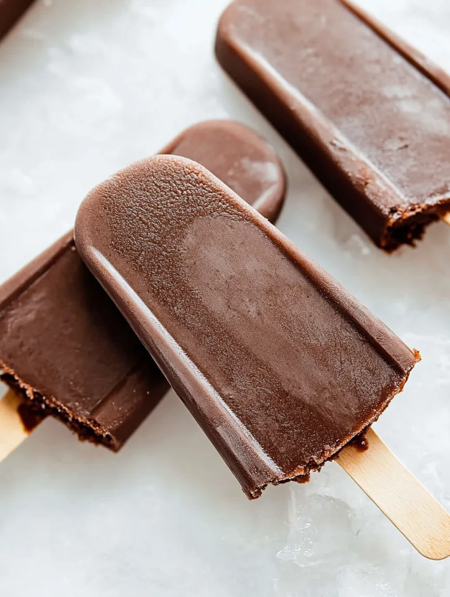 Chocolate popsicles on sticks.