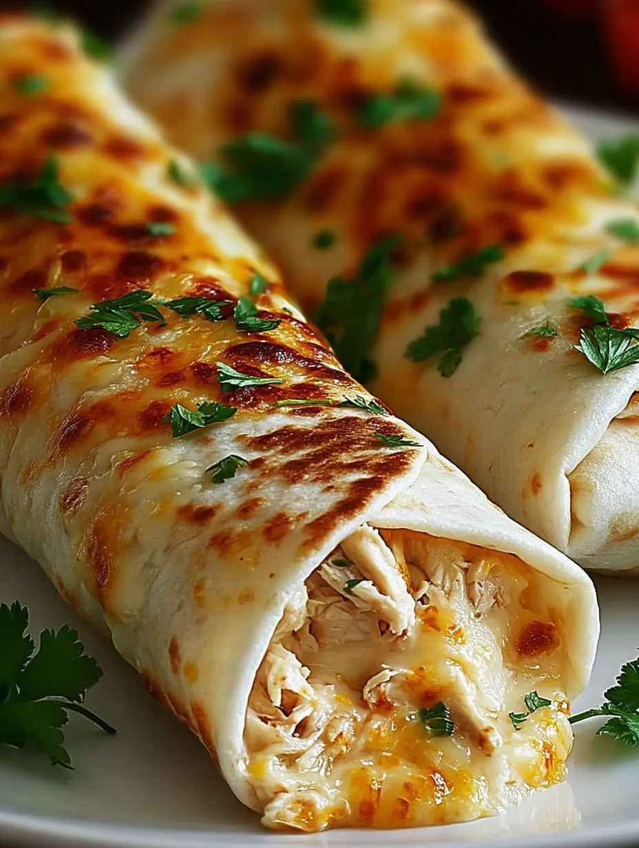 A plate stacked with a chicken wrap and a burrito, cut in half to show the filling.