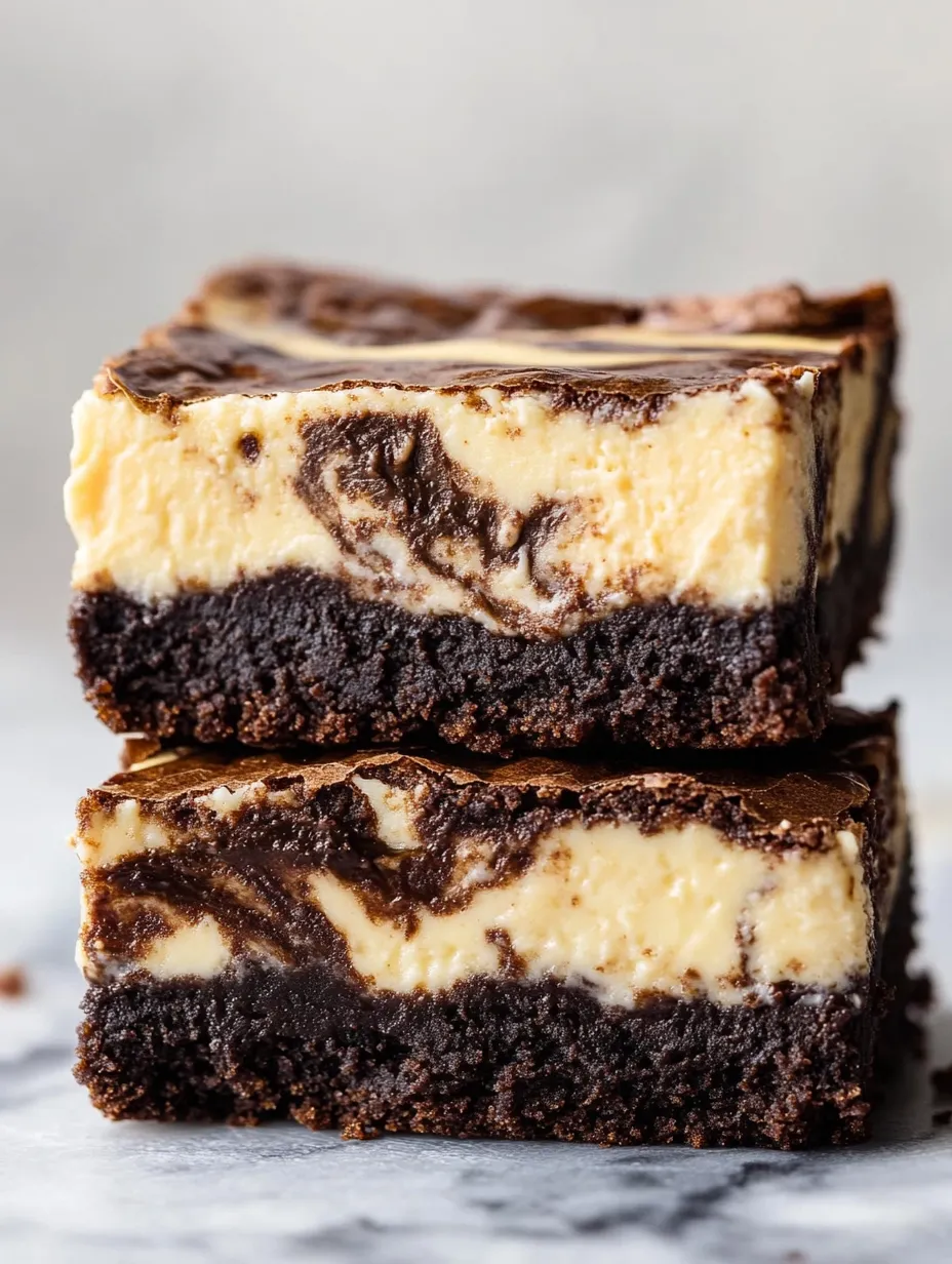 Chocolate square dessert topped with creamy white swirl.