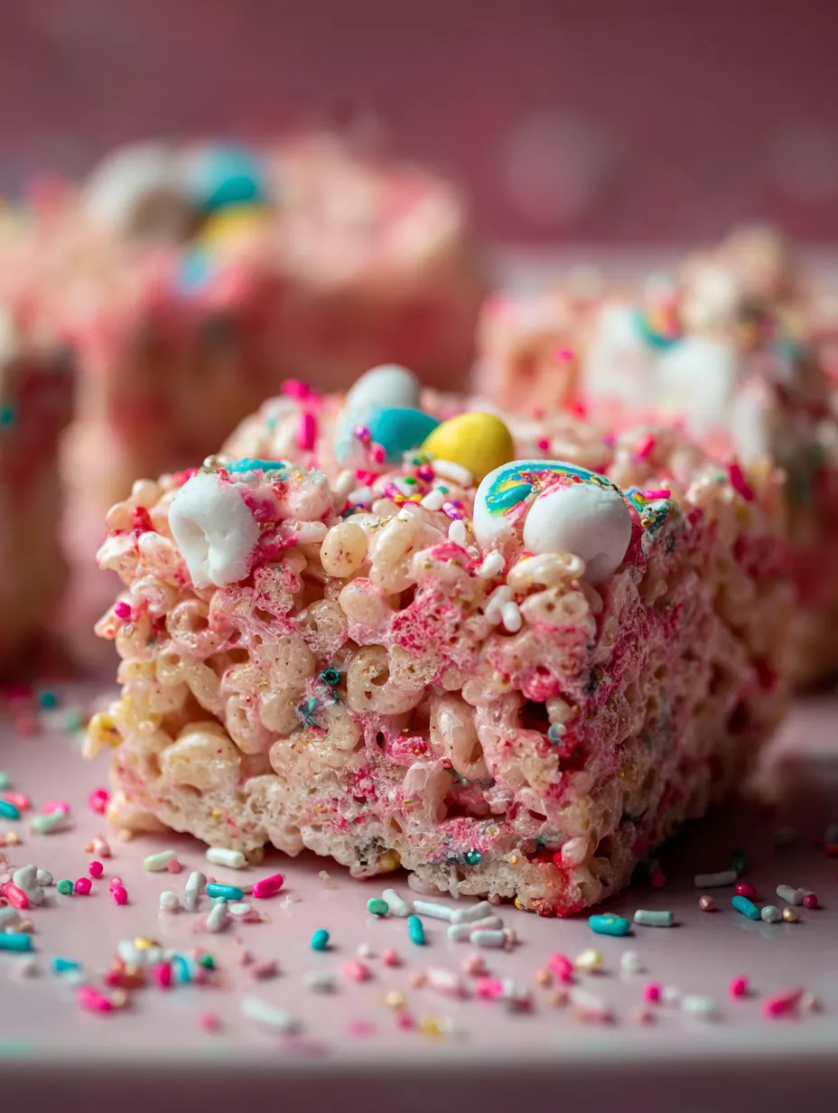 Close-up shot of a candy bar topped with marshmallows and sweets.