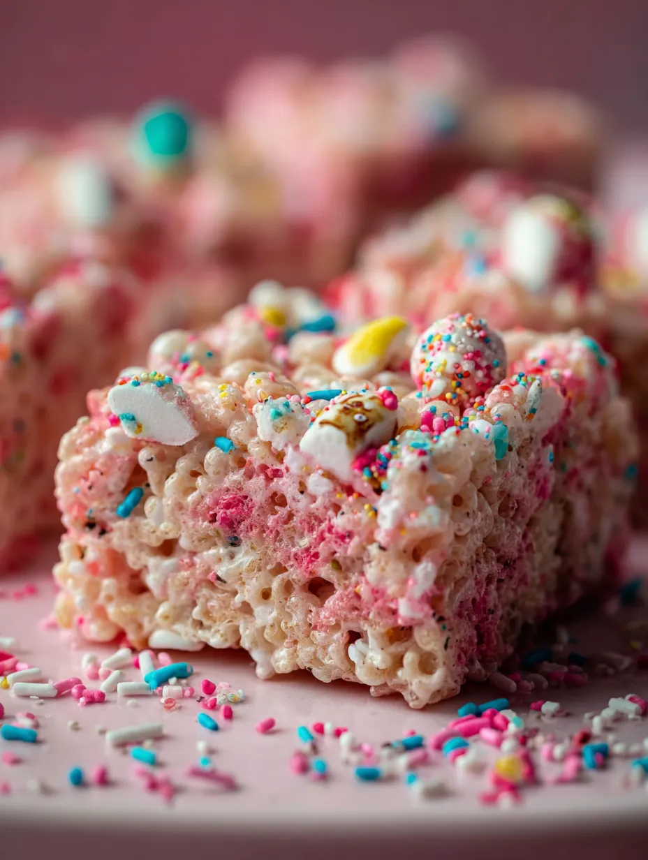 Close-up of a sprinkle-packed candy bar.