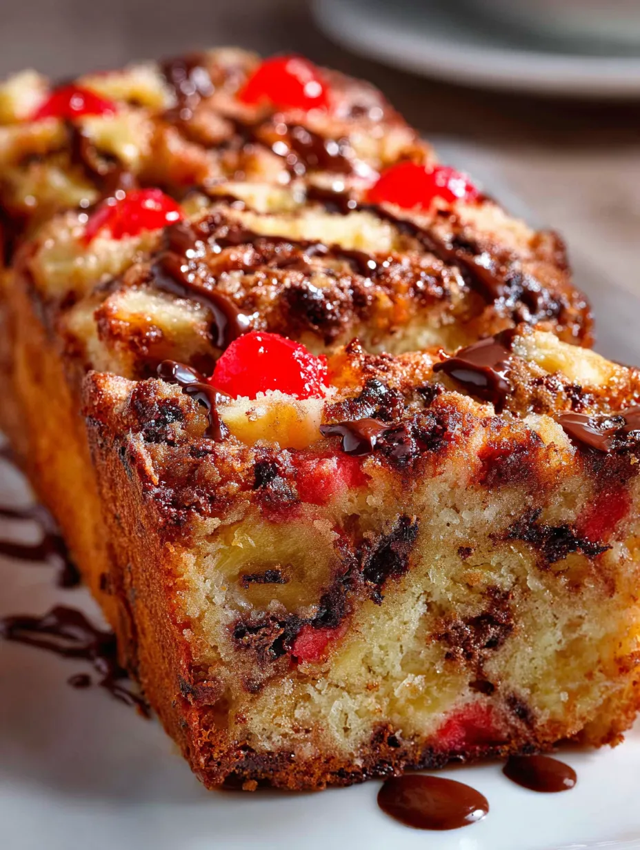 One thick slice full of chocolate and cherries.