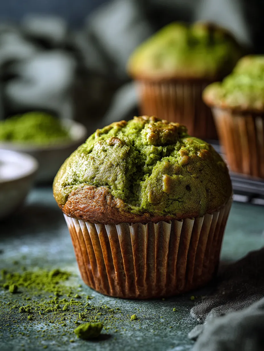 A cupcake with green frosting.
