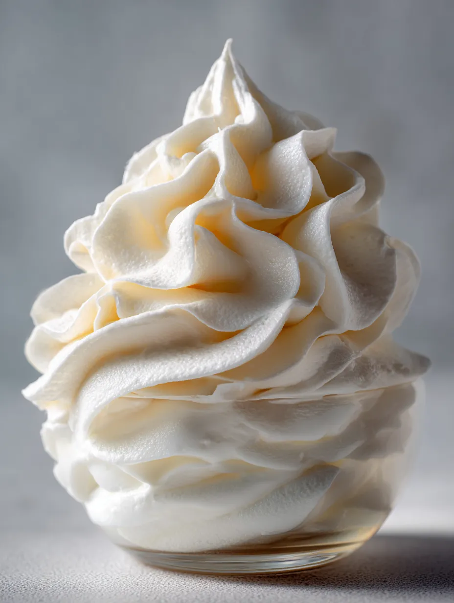 A fluffy white dessert on display.