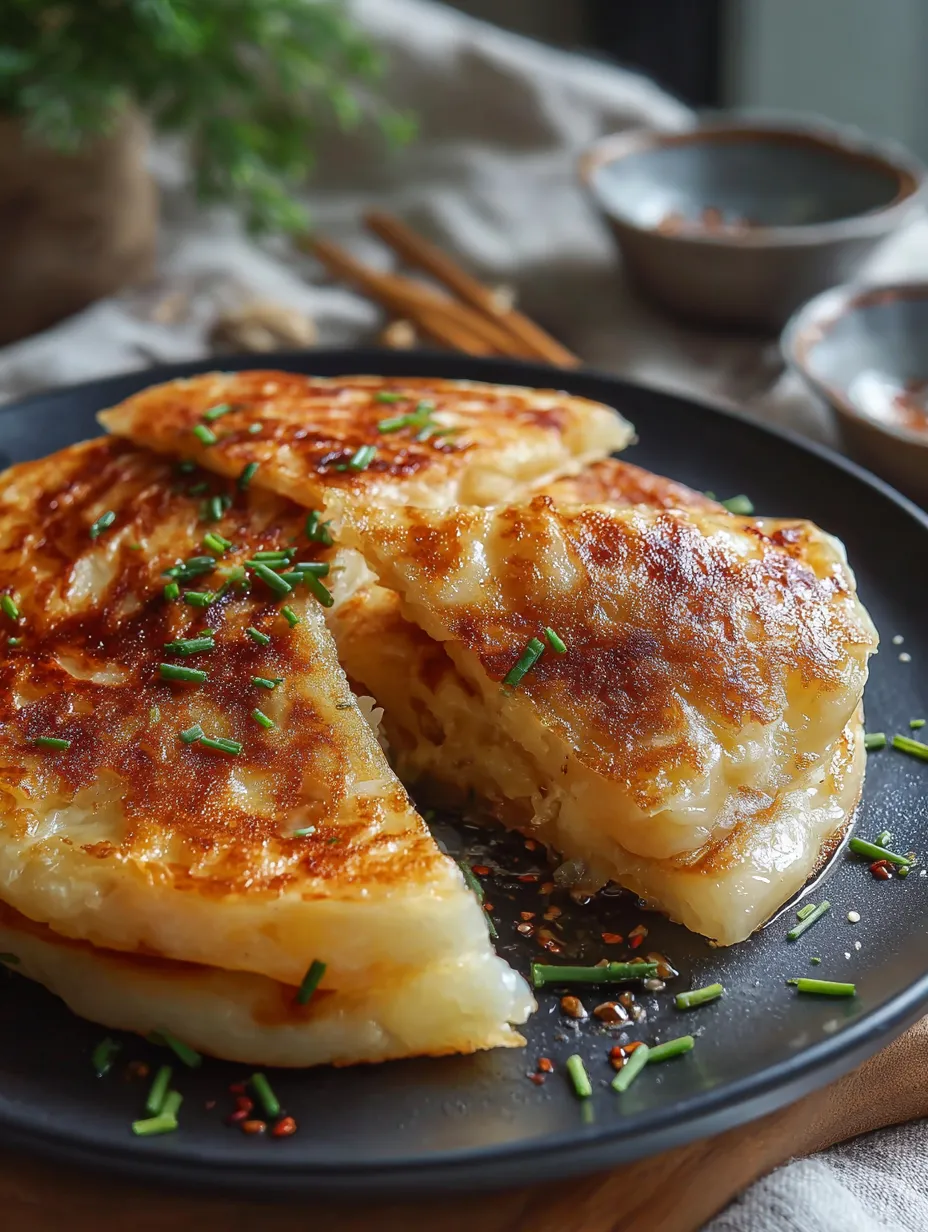 A slice with melty cheese and green topping.
