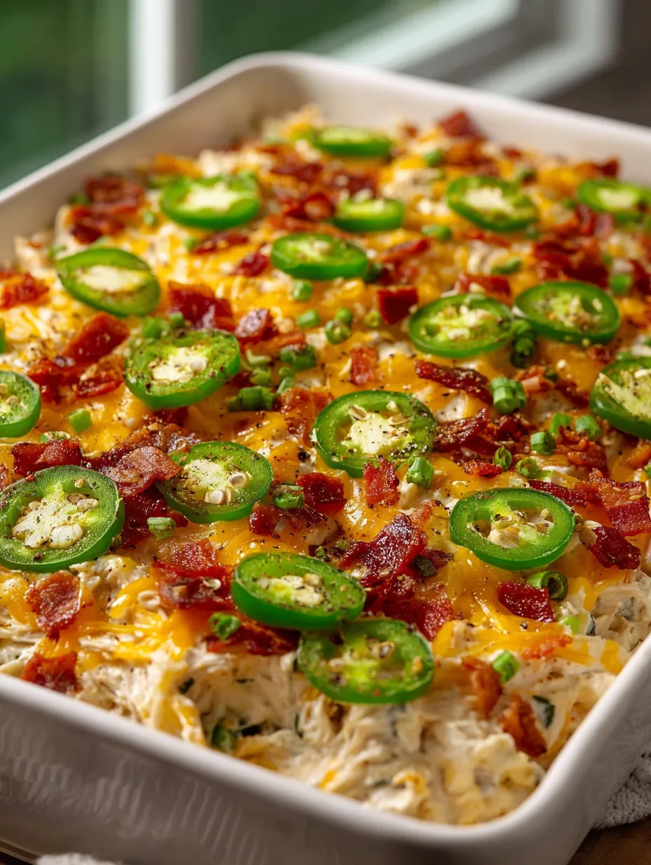 A dish with bacon and jalapenos.