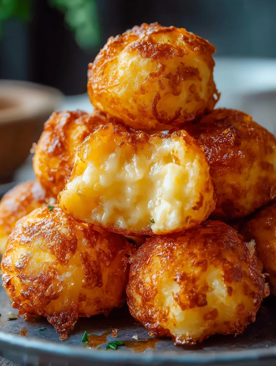 A stack of cheese balls.