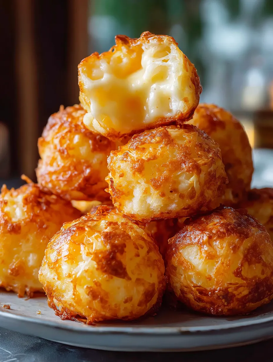 A stack of cheese puffs on a plate.