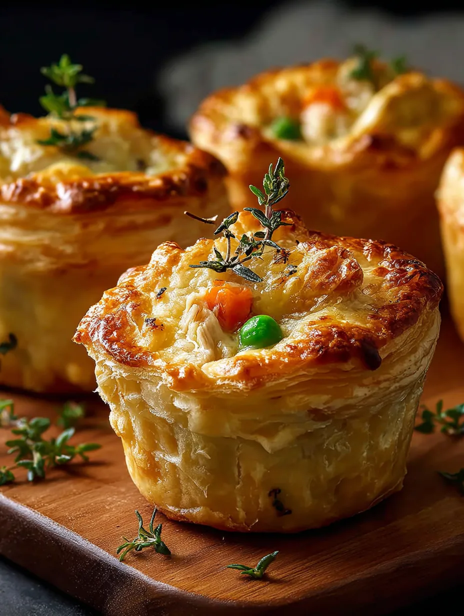 A pastry with a green herb on top.