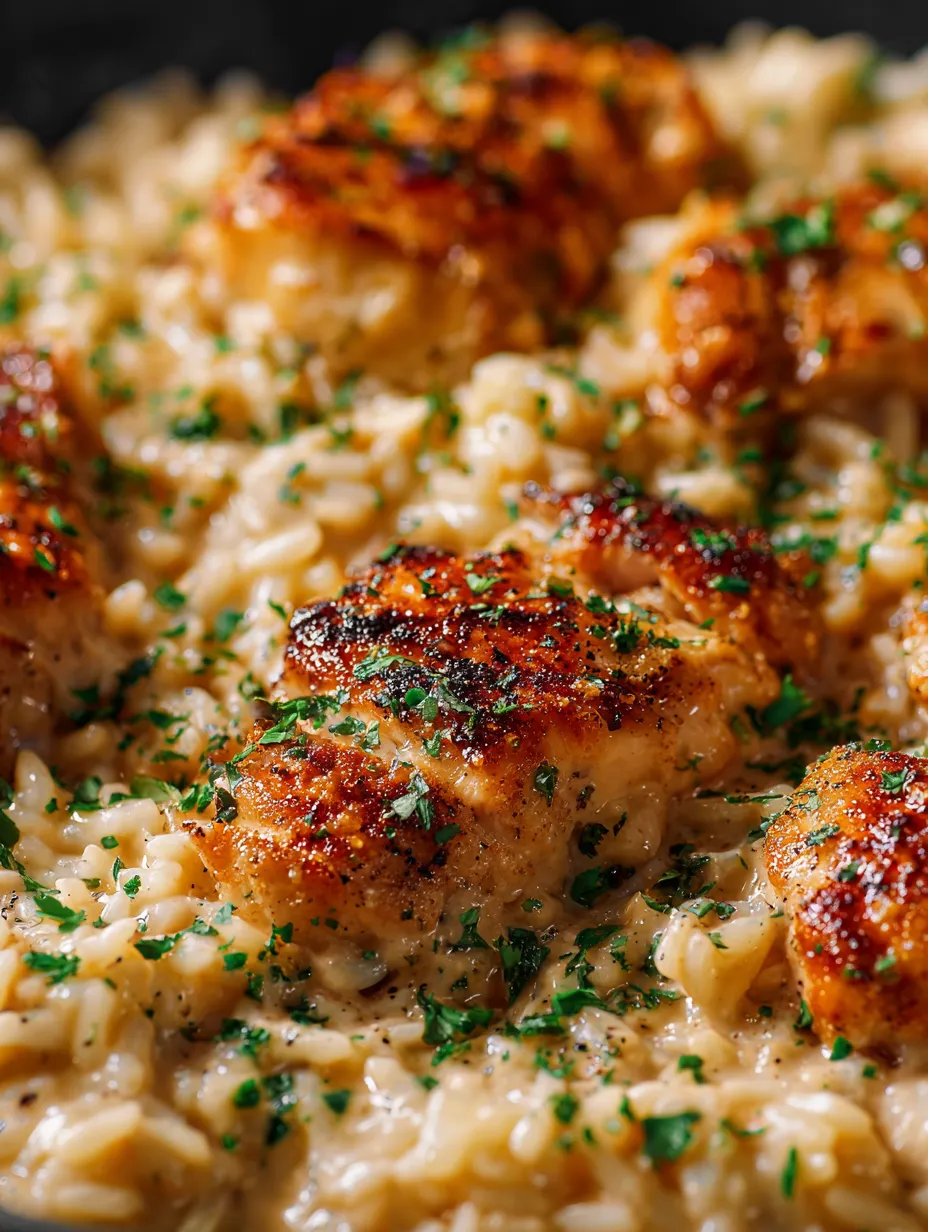 A plate of rice with chicken.