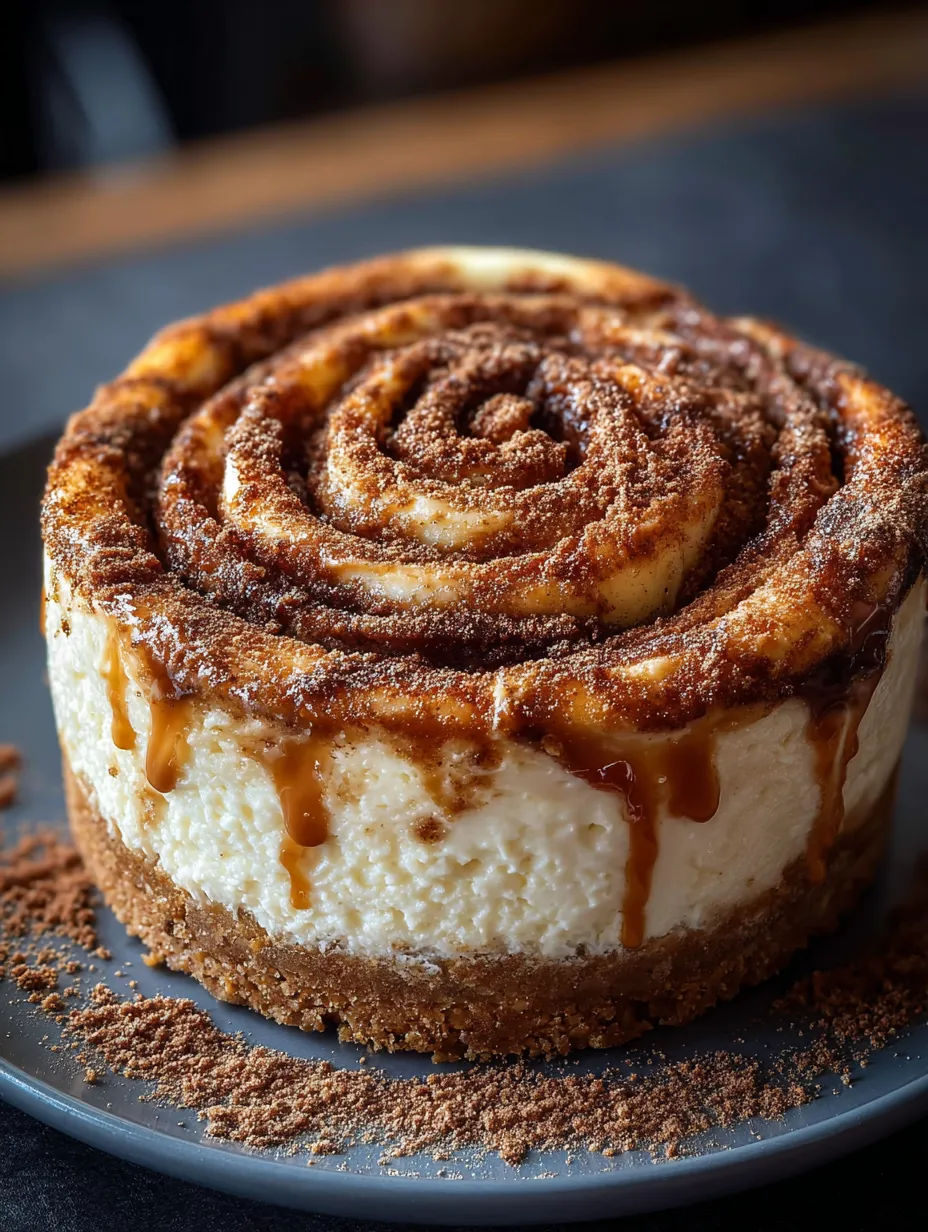 A slice of cake topped with a caramel swirl.