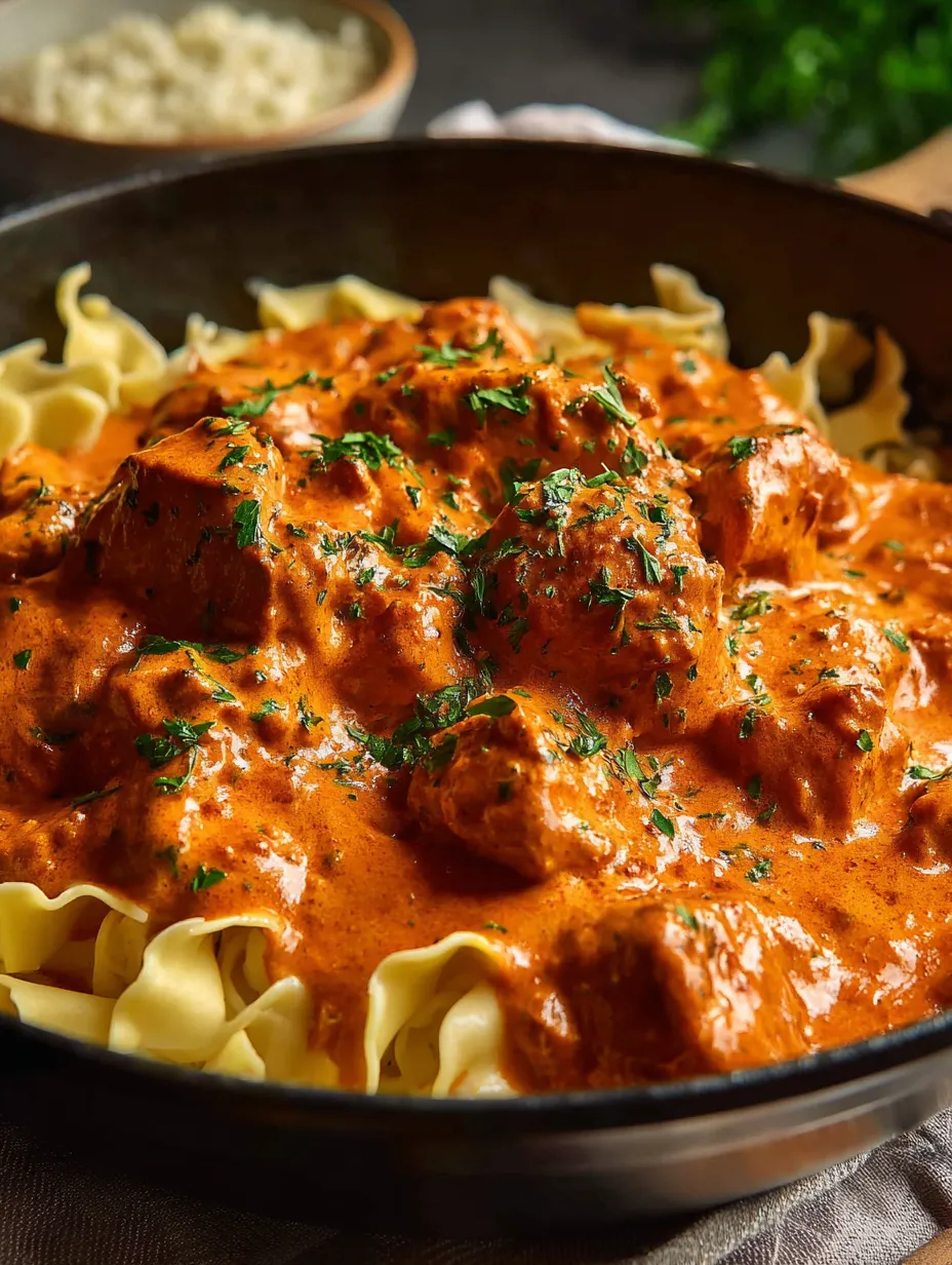 A bowl of pasta with meat sauce.
