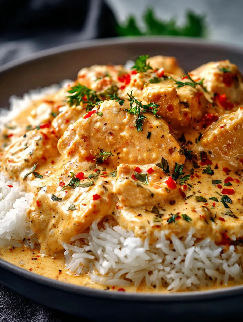 A bowl of rice with chicken and sauce.