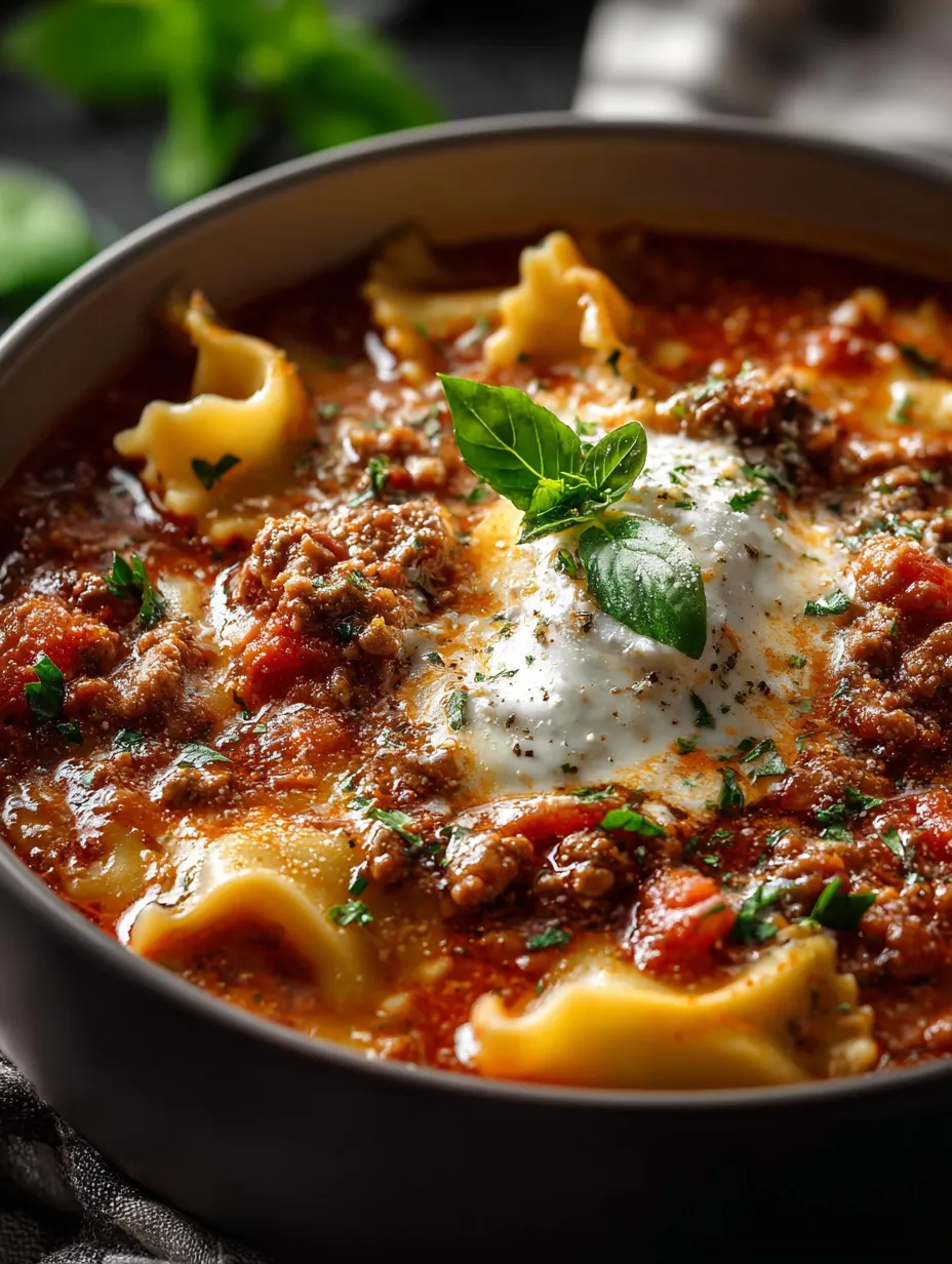 A bowl of soup with fresh herbs on top.