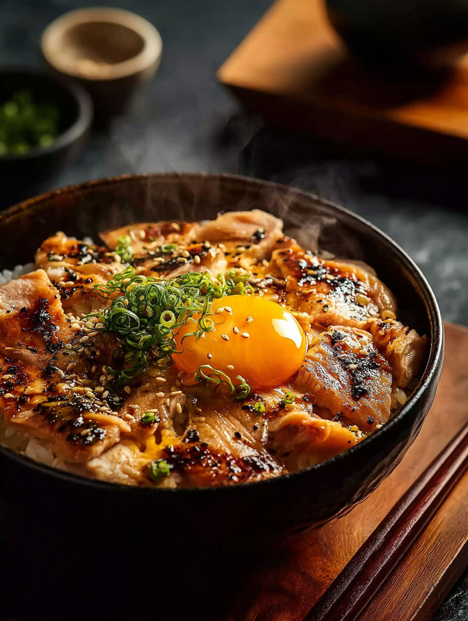 A bowl of food with a fried egg on top.